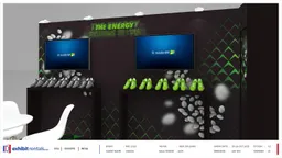 20x20 Peninsula booth design by Exhibit-Rentals
